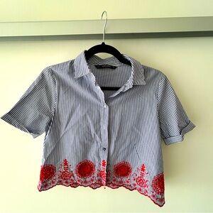 Zara Striped Button-Up Shirt